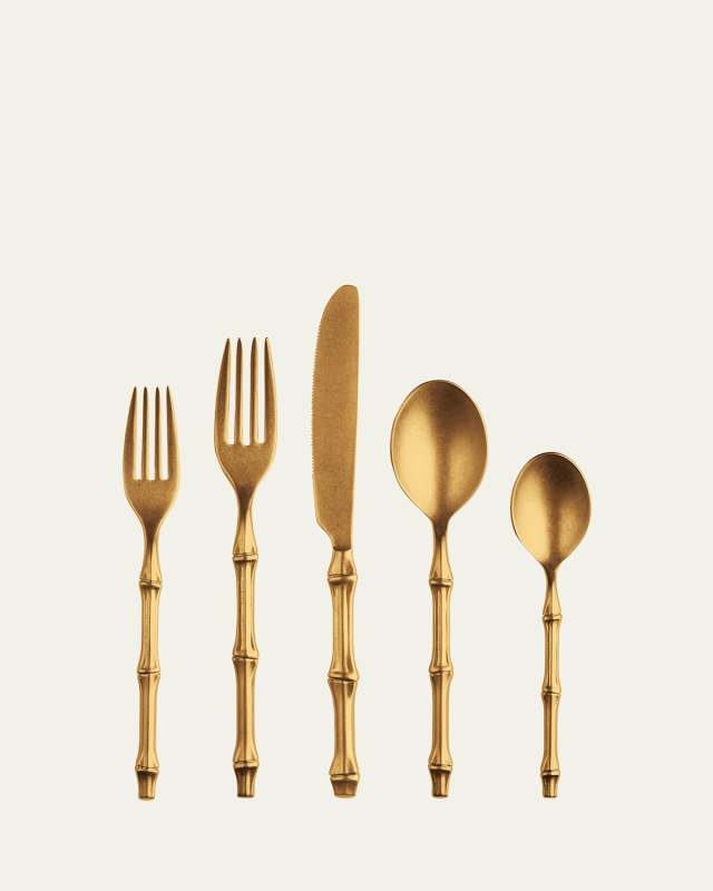 Bali Gold Pewter 5-Piece Flatware Place Setting